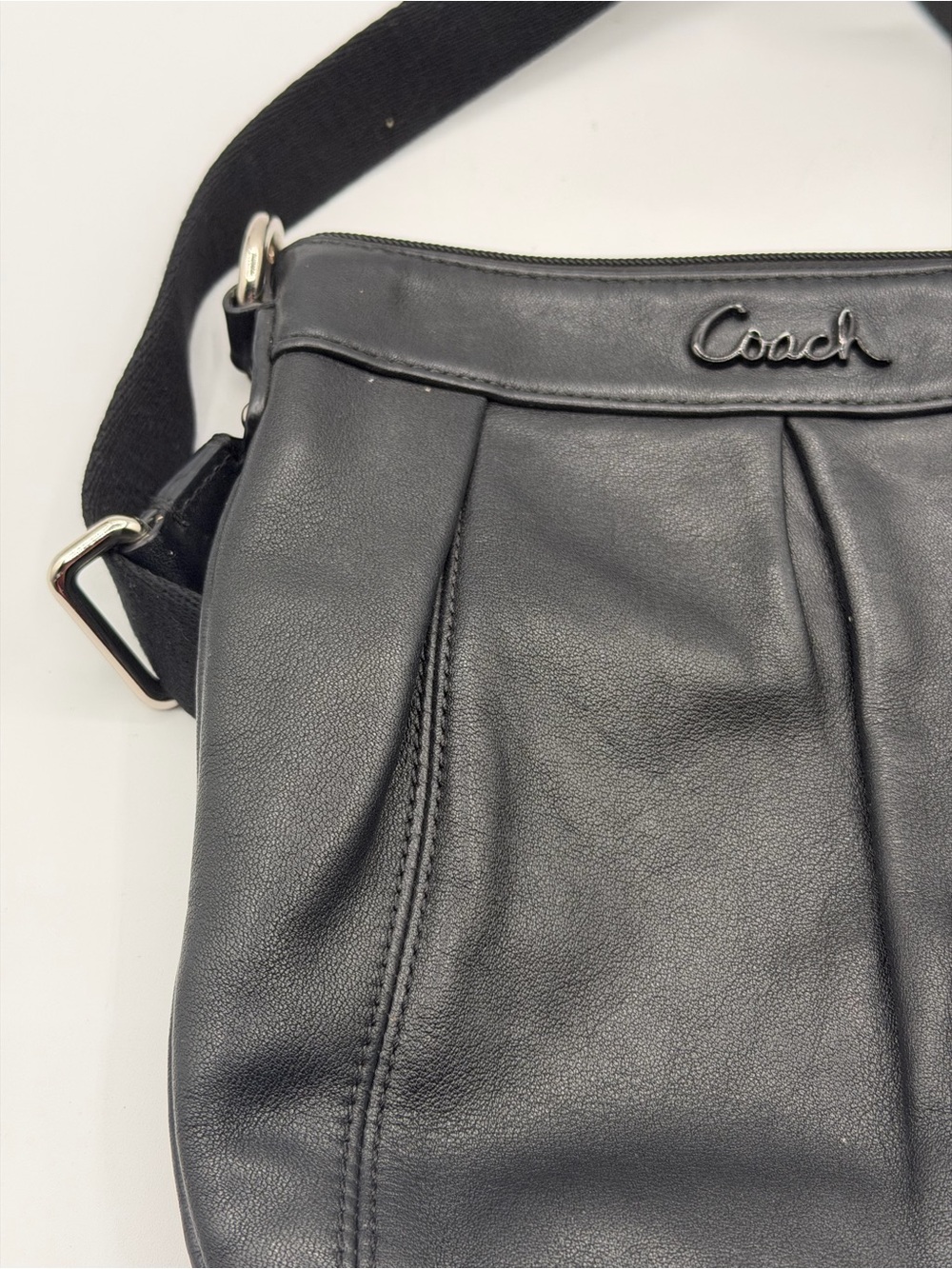 Coach Black Leather Adjustable Zip Closure Crossbody Bag #L0826-42585 - Picture 15 of 15